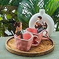 Rare Planet Handcrafted Pink Ceramic Mug Pack of 2 Unique Wavy Rim Design, Perfect for Daily Uses, Coffee and Tea, Premium Stoneware, Dishwasher and Microwave Safe Premium & Sophisticated