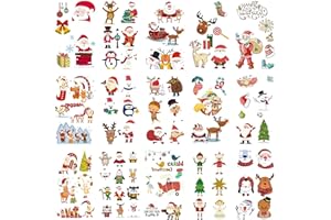 TUPARKA 230 Pcs Christmas Temporary Tattoos Cartoon Sticker Tattoo 30 sheet Assorted Styles Sticker Tattoo for Boys Girls Christmas Party Supplies