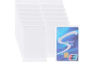 BLULU 100 Piezas de Funda de Tarjeta de Crédito ID de Plástico Funda de Tarjeta de Oficina Vertical Protector de ID Helado