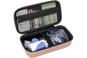 Elonbo Étui de transport portable inhalateur nébuliseur pour adultes et enfants, asthme inhalateur joint voyage case, support de machine nébuliseur Maillé portable, sac de joint inhalateur, or rose