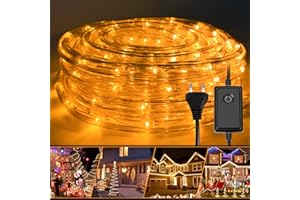 ‎ISOISL ISOISL LED Lichterschlauch Außen, 10m 240 LEDs Lichtschlauch, Wasserfest LED Schlauch, mit Timer & 8 Modi Lichtschlauch, für Außen Innen Party Hochzeit Weihnachten Dekolicht (Gelb)