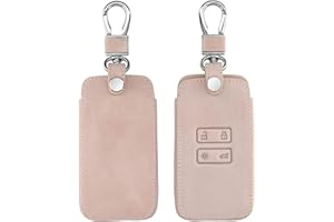 kwmobile Key Cover Compatible with Renault 4 Button Car Key Smart Key (only Keyless Go) - Faux Leather Car Key Fob Protector - Rose Gold