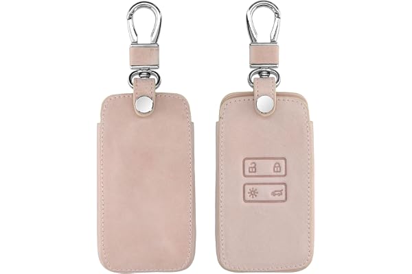 kwmobile Accessoire Clef de Voiture Compatible avec Renault Smart Key 4-Bouton (Keyless Go Uniquement) - Coque de clé de Voiture en Simili Cuir - Or Rose