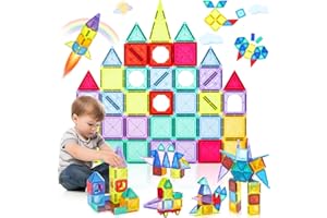 Duemste 71PCS Magnetic Building Blocks,Magnetic Tiles for Kids Magnetic Blocks Set,Magnetic Tile STEM Early Creative Construction Magnetic Toys for 4 5 6 7 8 9+ Year Old Boys Girls