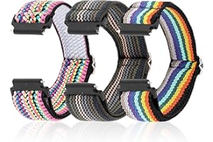 Andibro Elastyczny pasek do smartwatcha kompatybilny z paskiem do zegarka 20 mm, zamiennik paska do zegarka, regulowany, elastyczny, nylonowy, Solo Loop, tkanina, plecione, sportowe, elastyczne paski