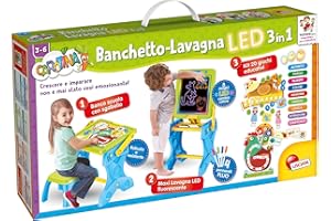 Liscianigiochi Carotina Banchetto-Lavagna Led 3 In 1 Gioco Per Bambini, 77465, Multicolore, ‎37.5 x 9 x 67 cm; 2.86 Kg