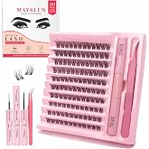 Mayklen 120Pcs Cluster Eye Lashes For Women 8-14MM Size Cluster Eyelashes Extension Kit Lash Clusters With Bond & Seal and Tw