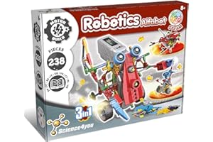 Science4you Alfabot Robot Interattivo per Bambini - Robot da Costruire per Bambini 8 Anni, Giochi di Ingegneria 238 Pezzi, Crea 3 Robot in 1 Giocattolo - Giochi Educativi per Regazzi 7 8 9 10+ Anni