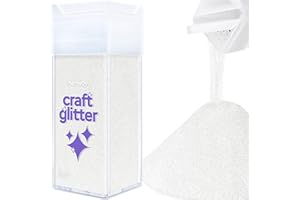 Hemway Craft Glitter Shaker 130g / 4.6oz Glitter for Arts, Crafts, Resin, Tumblers, Nails, Painting, Decoration, Festival, Cosmetic, Body - Ultrafine (1/128" 0.008" 0.2mm) - White Iridescent