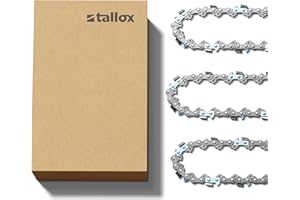 3 tallox Chaînes de tronçonneuses à gouges carrées 3/8" 1,3 mm 52 maillons longueur de guide-chaîne 35 cm compatible avec Oregon Bosch Dollmar Hitachi Echo Einhell Makita Husqvarna et autres