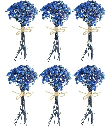Mini Bouquets Fleurs Séchées Gypsophile Bleu Foncé – 10 Pièces Pour Déco Boho, Mariage, DIY - 2