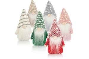 COM-FOUR® 6x Krasnale swiateczne Premium 15cm - Dekoracja swiateczna - figurka zimowego krasnoludka - przedmioty dekoracyjne - Skandynawskie trolle dekoracyjne - Krasnolud z broda i zimowa czapka