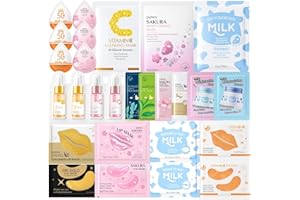 CURELUXE 27PCS Pamper Gifts for Women - Teenage Girls Gifts - Skincare Set with Face Mask,Sleeping Face Mask,Face Serum,Face Cream,Body Cream,Lip Mask,Eye Patch - Birthday Gifts for Women - Skin Care Gift Set