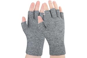 BOER Fingerless Gloves - Womens Fingerless Mittens Gloves Winter Warm Half Finger Gloves for Unisex Outdoor Windproof Driving Gloves Best gift