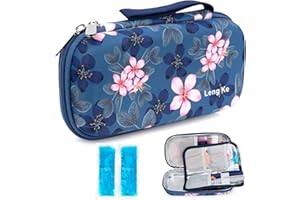 YOUSHARES Pochette Isotherme Insuline, Trousse Isotherme Insuline pour Diabetique avec Poche de Glace, Sac Isotherme Insuline Medicament pour Seringues, Stylo Insuline Voyage, Magnolia