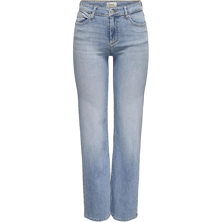 ONLY Onllopez Low Waist Straight DNM Tai476, blauw (light blue denim), 27W / 32L