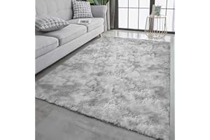 TINYBOY-HBQ Tappeti Salotto Shaggy Tappeto a Pelo Lungo Tappeto Peloso Soggiorno Salotto Moderno Cameretta Tappeti Pelosi Camera da Letto Morbido Tappetino Antiscivolo Morbido e Soffice (Grigio bianco, 200*200cm)