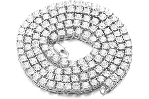 HALUKAKAH Złoty łańcuszek dla mężczyzn Iced Out, męski łańcuszek tenisowy 18-karatowe prawdziwe złoto/platynowe białe złoto/rodowany czarny platerowany naszyjnik bransoletka, zestaw diamentowych