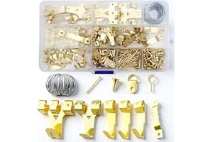 OJUSSA 300pcs Picture Hooks Picture Hanging Kit for Picture Frame Fixing Hard Walls Photo Hooks Assorted Picture Hanger Set with Saw Tooth, D-Ring, Nails, Wire,Screws