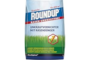 Roundup Rasen-Unkrautfrei Rasendünger, 9 kg für 450 m² - 2in1, Unkrautvernichter plus Dünger mit 100 Tage Langzeitwirkung