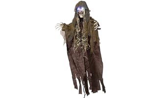 JOYIN 63" Decorazione Strega Appesa Halloween, Strega Appesa a Grandezza Naturale con Attivazione Sonora, Occhi Luminosi e Suono Inquietante per Casa Stregata di Halloween