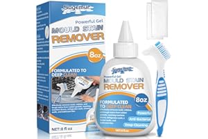 Sugemur Mould Remover Gel, Large Capacity Mould Gel Cleaner, Gentle Household Mildew and Stain Remover for Washing Machine Seals, Bathroom Tiles, Kitchen Sinks, Grout, and Stains, 8 fl oz