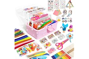 DOYRAN 2500Pcs+ Kids Craft Kits - All-in-one D.I.Y. Arts and Crafts Supplies Set for Toddlers Ages 4-9 - Crafting School Nursery Homeschool Supply Set Kids Toys for Kids Girls Mother's Day Cards Gifts