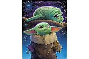 RICUVED Yoda Diamond Painting Kits Grogu for Adults Kids,5D Diamond Painting Grogu Kits,Full Drill DIY Baby Yoda Diamond Painting Kits Diamond Art for Home Wall Decor Art(30x40cm)