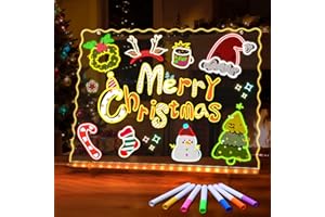 Ammonite Lumiboard LED Drawing Board, Transparent Acrylic Tablet with Remote. USB Powered Dimmable Art Kit with Timer, 7 Color Options, for Creative Fun and Modern Home Decor, Gift for Young Artists