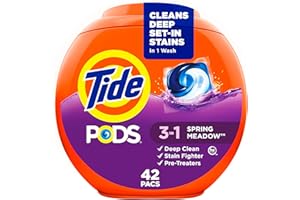 Tide PODS detersivo liquido Pacs, prato primaverile, 42 pezzi