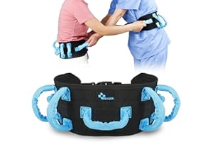 REAQER Transfer and Walking Gait Belt with 7 Handles for Patient Care Secure Aide Transfer Sling - Pediatric, Elderly, Occupational & Physical Therapy(Adjustable Waist Circumference:31"~51")…