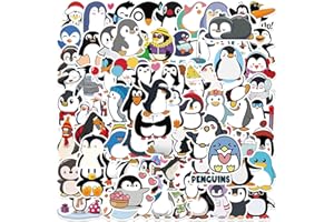 AFFOTO Lot de 100 autocollants pingouin pour ordinateur portable - Cadeau pour enfants, adolescents, adultes, garçons, animaux mignons - Imperméables - Pour skateboard, voiture, moto, vélo, pare-chocs