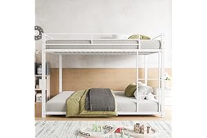 Moimhear Lettino in ferro, 140 x 200 cm, lettini a castello, letti in ferro, letti a castello di forma classica (bianco, 140 x 200 cm), WX000125-6