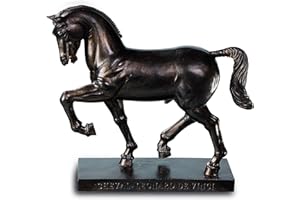 IMPEXIT Reproduction en résine Statue Cheval de Leonard de Vinci Couleur Bronze 15/16/5 cm
