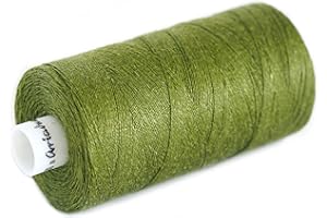 ARIADNA Fine Unwaxed Linen Natural 2 ply Thread 500m Spool 100% Linen Natural (Green)