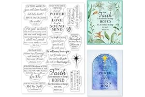 GLOBLELAND Christian Clear Stamps for Card Making Decorative Inspirational Words Easter Transparent Silicone Stamps for DIY Scrapbooking Supplies Embossing Paper Card Album Decoration Craft