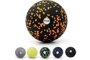 FIZYO Pallina Massaggiante 8 cm EPP – Per Trigger Point e Massaggio Miofasciale, Rilassamento Muscolare Ideale per Schiena, Collo e Piedi, e Perfetta per Fisioterapia, Pilates, Fitness, Nera Arancione