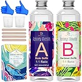 Epoxidharz Set mit Härter - 40oz(1.1kg) Glasklar Gießharz Epoxidharz für Guss und Beschichtung,Einfaches 1: 1 Verhältnis,Tran