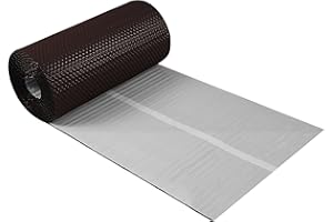 PAROTEC Ruban de Raccordement Cheminée 3D Aluminium Texturé 300 mm x 5 m, 7 Couleurs Ruban de Raccordement Mural Toit Cheminée Mur Cheminée Marron