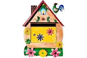 TIN DREAMS FACTORY Buzon Exterior Original Pintado a Mano en Acero, Buzon Exterior Vintage Grande y Rustico para Correos y Periodicos, Decoracion Hogar y Pared en Metal Rural Exterior e Interior