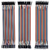 Elegoo 120pcs Multicolored Dupont Wire 40pin Male to Female, 40pin Male to Male, 40pin Female to Female Breadboard Jumper Wir