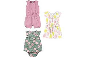 Simple Joys by Carter's Infant-And-Toddler-Rompers (Pacco da 3) Bimba