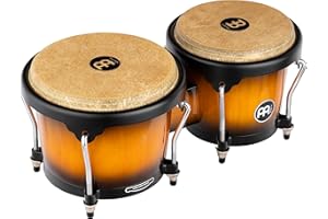 Meinl Percussion Bongos Headliner Wood - 2 Tamburi a Mano da 6.75 e 8 Pollici - Chiave Accordatura Inclusa - Quercia del Siam, Vintage Sunburst (HB100VSB)