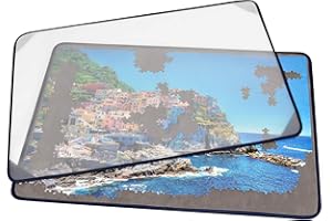 Tektalk Puzzle Board with Dustproof Cover for Storage Puzzle Saver, Non-Slip Surface (Gray, Up to 1000 Pieces)