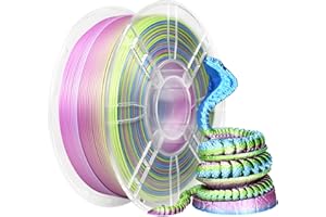 iBOSS Soie Tricolore PLA+ Filament 1.75mm, Brillance soyeuse, High Tenacity, FDM Filament Imprimante 3D, Précision Dimensionnelle +/- 0.02mm, 1KG Bobine (2.2 LBS), Silk Jaune Violet Bleu