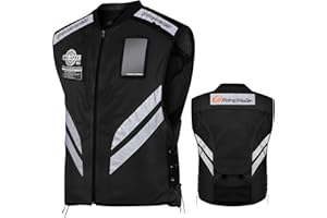 LVNRIDS Giacche da Moto Riflettente Smanicato, Gilet da Motociclista Sicurezza Uomini Donne