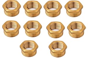 HYDROBIL 10 x PACCO BUSSOLA IN OTTONE BSP CONNETTORE RIDUTTORE RIDUTTORE 1 ”Maschio - 3/4” Femmina