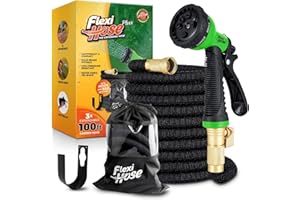 Flexi Hose Plus Value Pack! Lightweight Expandable Garden Hose Pipe - 8 Function Spray Gun - Ultimate No-Kink Flexibility - Extra Strength - Includes Carry Case and Hook for Easy Storage (30 Metres)