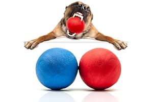 Petopedia 2 X 3 Strong Solid Rubber Ball HIGH BOUNCING Virtually Tough Dog Toys Interactive Dog Toys For Boredom Strong Natural Rubber Balls for dogs (3 inches)