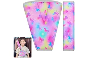 EllaSeek 2Pcs Seat Belt Pads for Kids Soft Seatbelt Covers Car Accessories Seat Belt Strap Adjuster Cushion Support for Child Girls and Boys